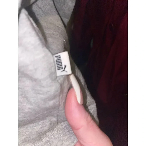 PUMA XL Gray Logo T-Shirt Short Sleeve Crew Neck crop top oversized - Picture 3 of 5